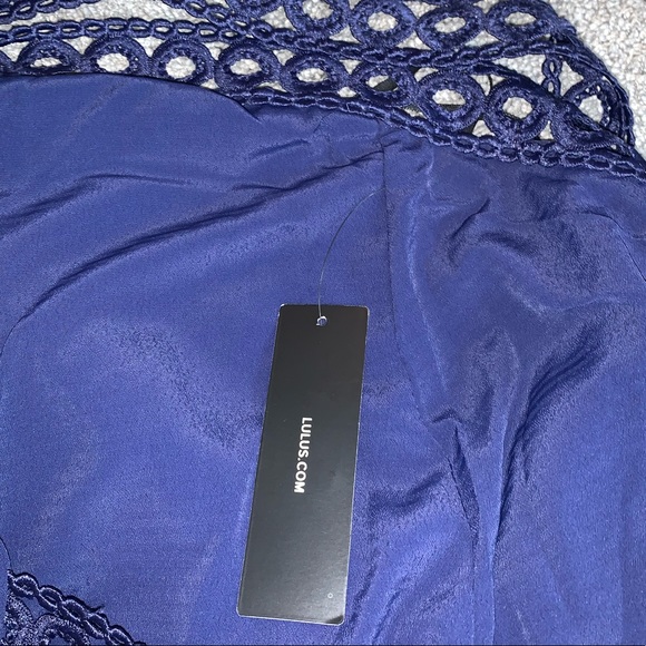 NWT Lulu’s Navy Blue Halter Swing Dress - Picture 8 of 8